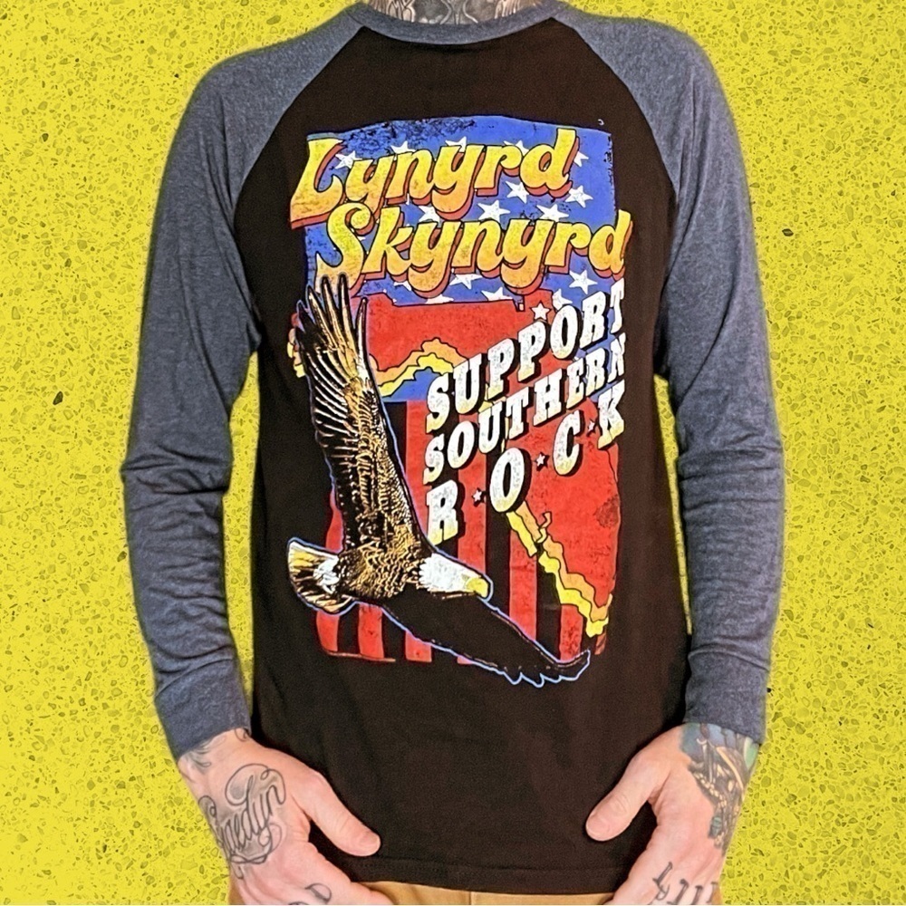 Lynyrd Skynyrd baseball 3/4 sleeve Southern Rock band shirt men’s L - Picture 1 of 5